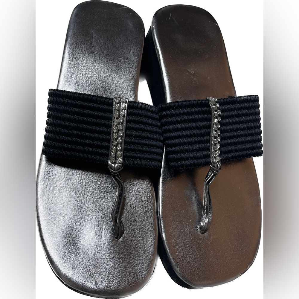 Silver and Black Sandals